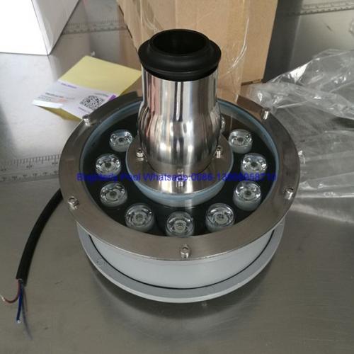 Swimming pool fountain light with waterfall nozzle
